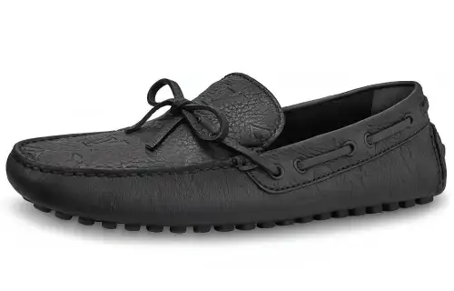 LOUIS VUITTON Arizona MONOGRAM Leather Flat Shoes Casual Shoes Men's Black