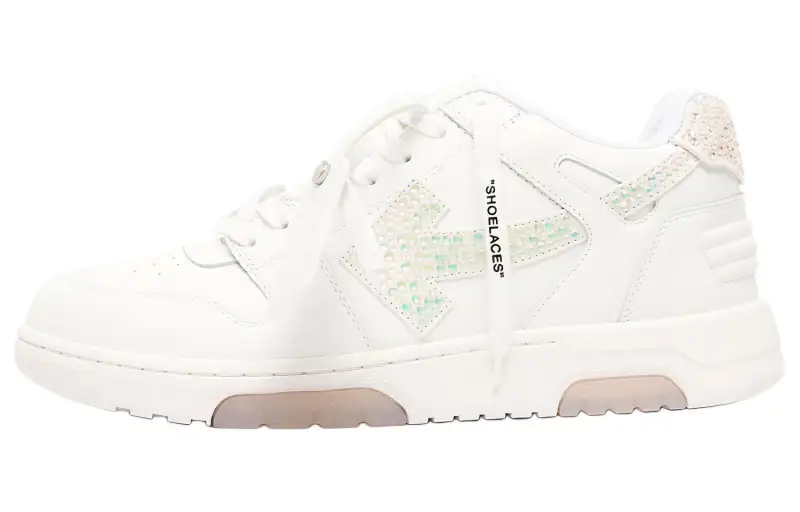 OFF WHITE Out Of Office Ooo Low Tops White Strass Arrow