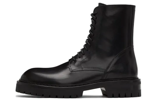 Ann Demeulemeester Lace Up Fashion Ankle Boots Men's Black