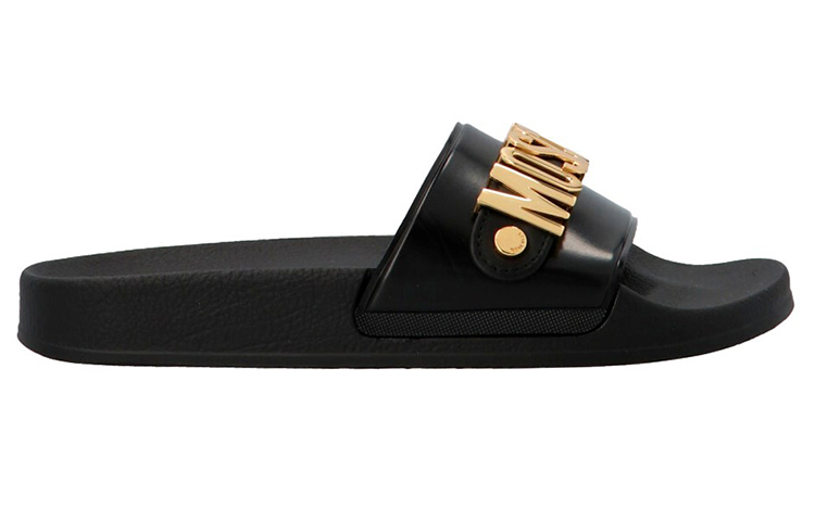 MOSCHINO Slide Slippers Women's Black Gold