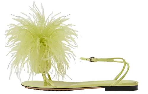 Bottega Veneta Leather Dot Sandals Green Women's