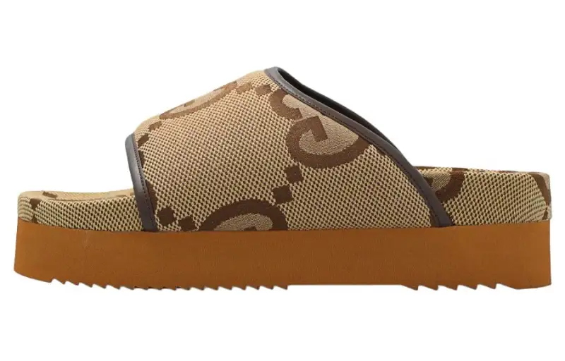 Gucci Wmns Jumbo Gg Platform Slide 'Camel Ebony Monogram' Women's
