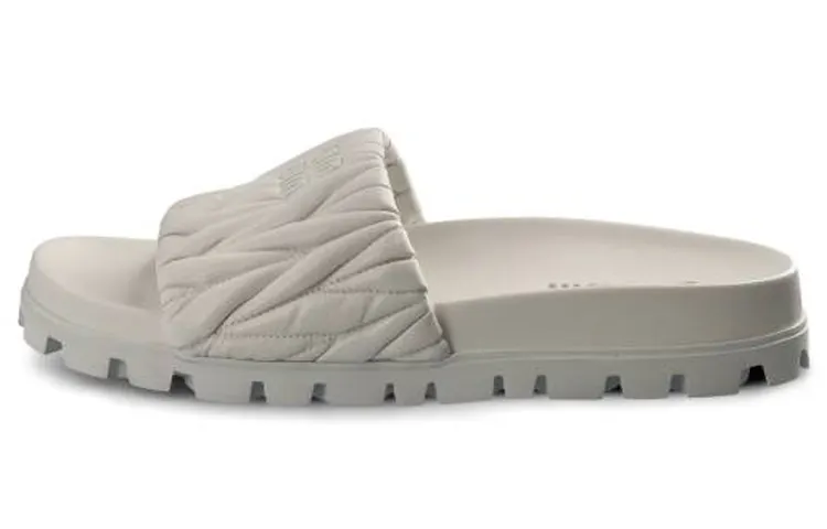 MIU MIU Slide Slippers Women's Gray White