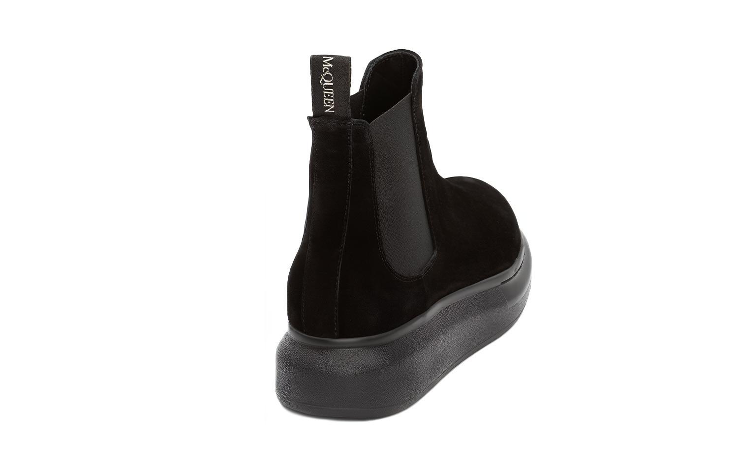 Alexander McQueen Hybrid Chelsea Boot Black Suede Women's