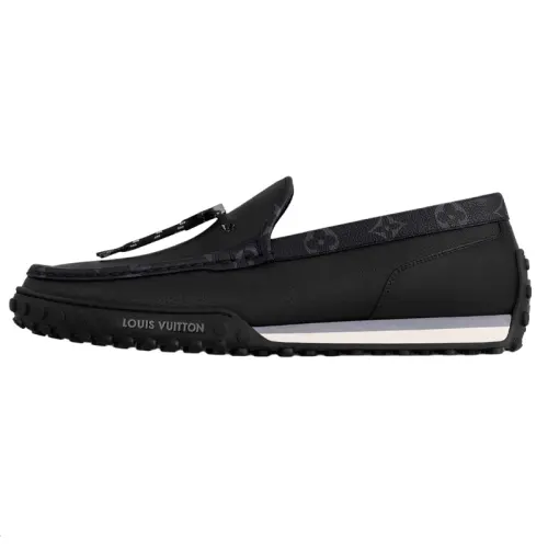 LOUIS VUITTON Racer Gommino Loafers Men's Black