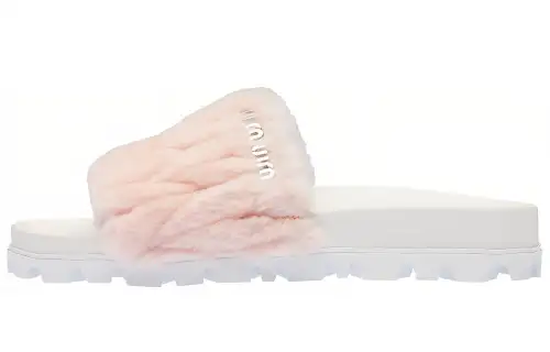 MIU MIU Matelassé Slide Slippers Women's Orchid Powder