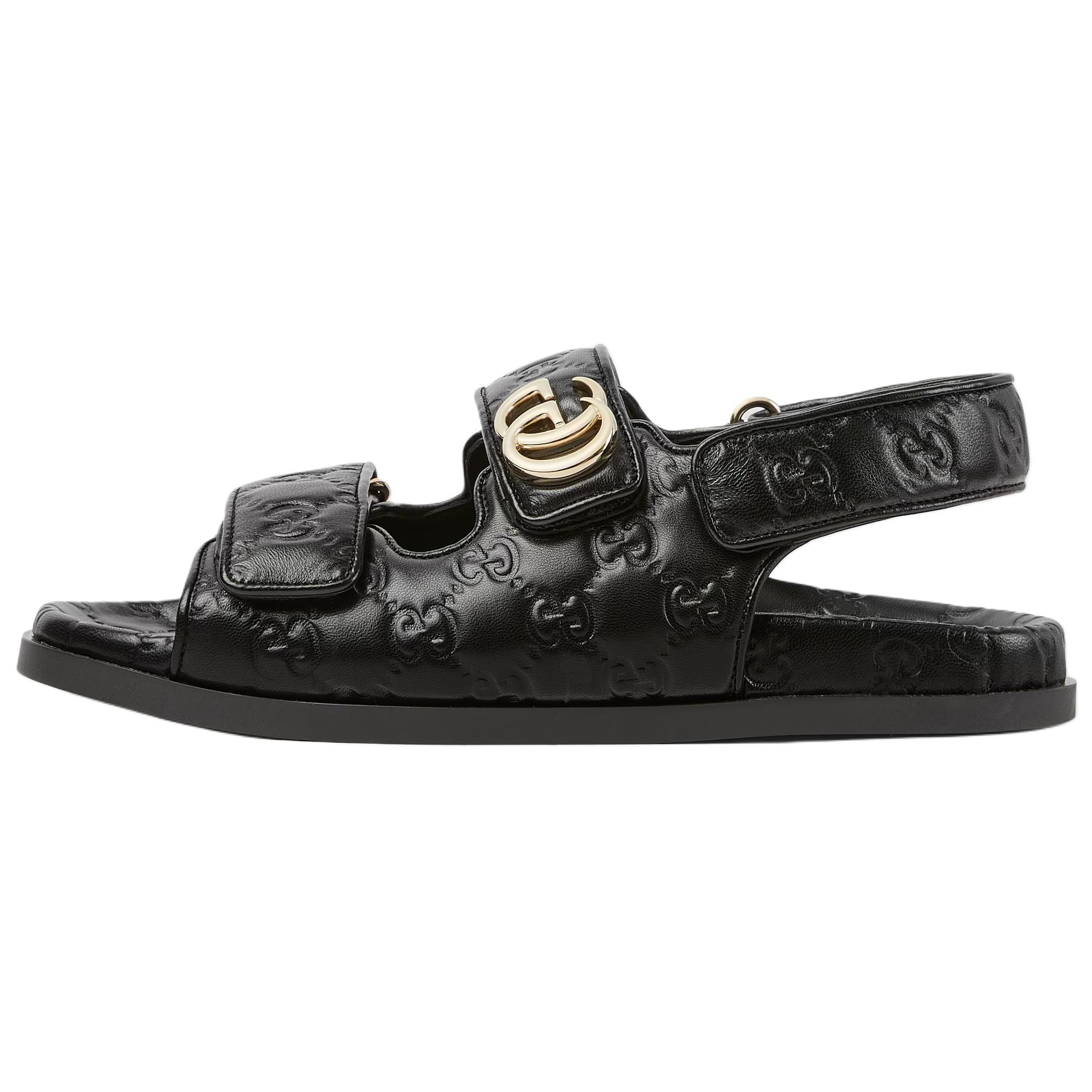 Женские сандалии Gucci Double G (черные)