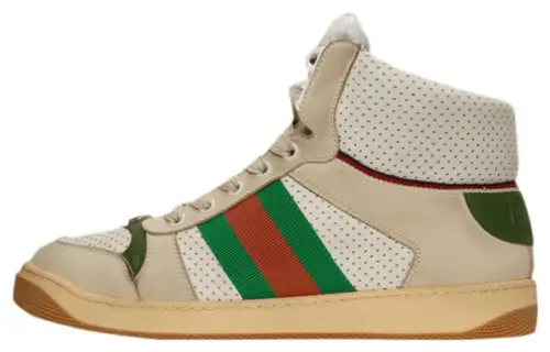 GUCCI Screener High top Skateboard Shoes Men's White Green