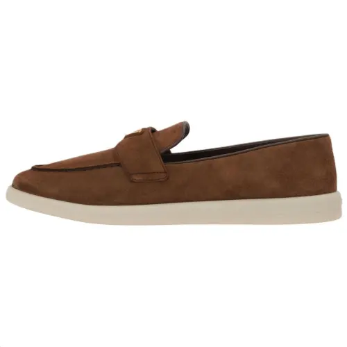 PRADA Suede Loafers Women's Brown