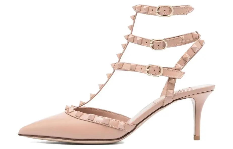 Valentino Rockstud Slim Heel High Heels Women's Pink