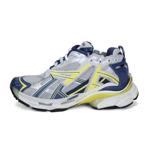 Balenciaga Runner Sneakers 'White Blue Yellow Mesh And Nylon'