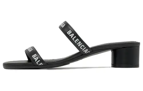 Balenciaga Round 40mm Sandals 'Black' Women's