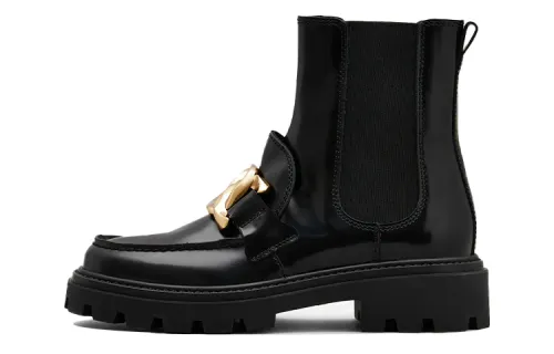 TOD'S Logo Plaque Chunky Boots Women's