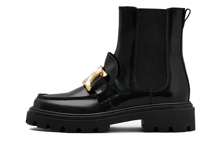 TOD'S Logo Plaque Chunky Boots Women's