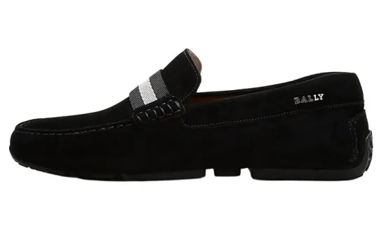 BALLY Pearce Black Suede Loafers Men Black