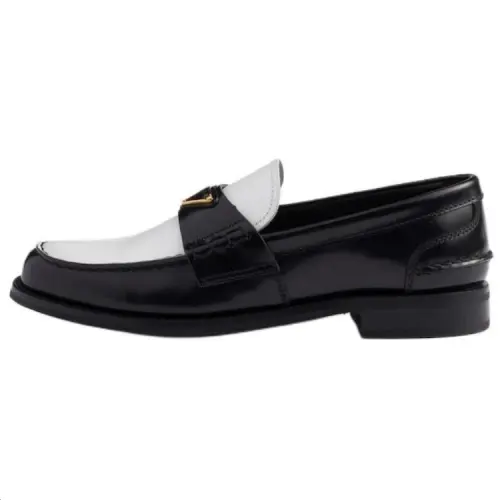 PRADA Leather Loafers Women's Black