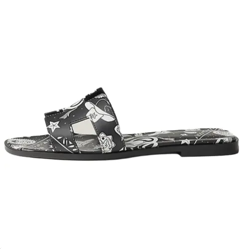 HERMES Oran Slide Slippers Women's Black