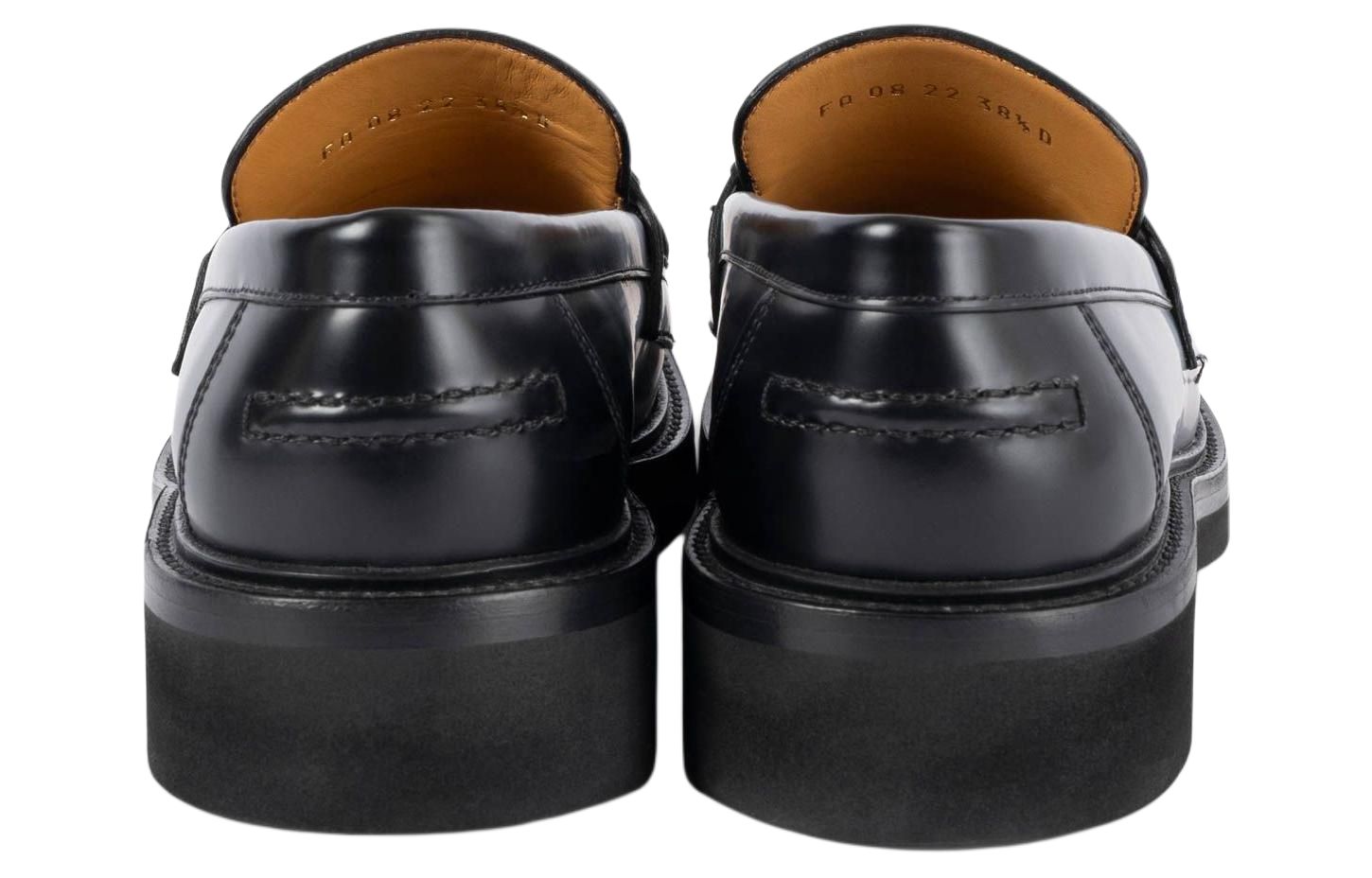 DIOR Boy Leather Logo Loafers Women's Black