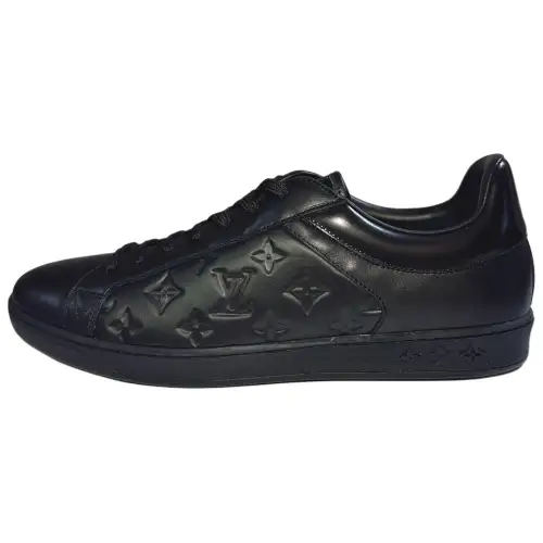 LOUIS VUITTON Luxembourg Leather Low top Skateboard Shoes Men's Black