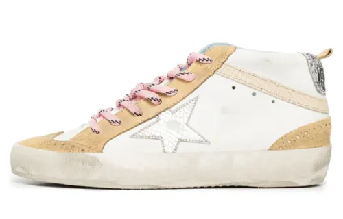 Golden Goose Mid Star Skateboard Shoes Women's Mid Top White