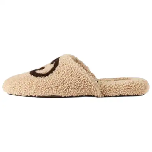 GUCCI Interlocking G Slippers Beige Sherling