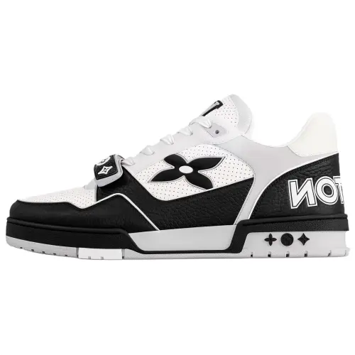 LOUIS VUITTON Trainer Leather Low top Skateboard Shoes Men's Black