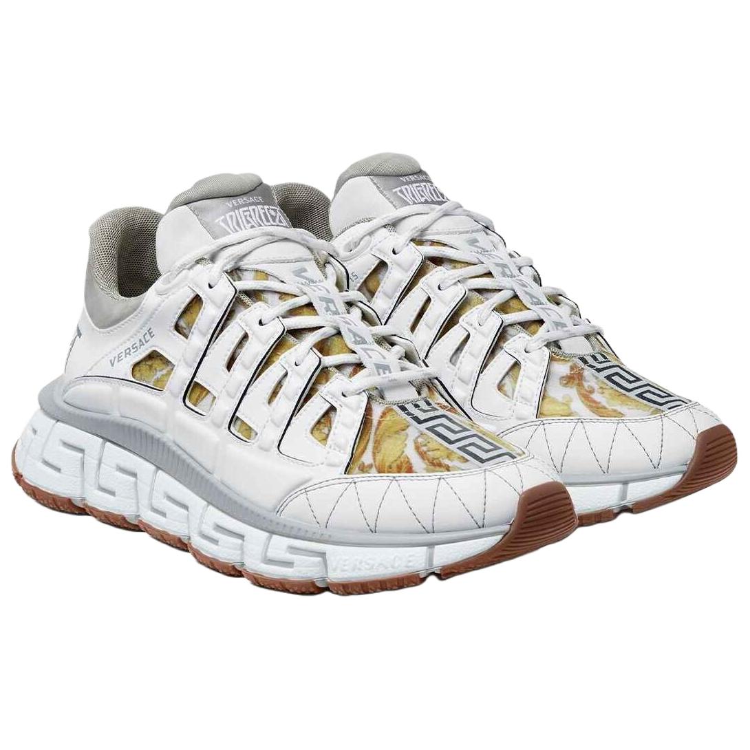 VERSACE Trigreca White Grey Barocco Print Women's