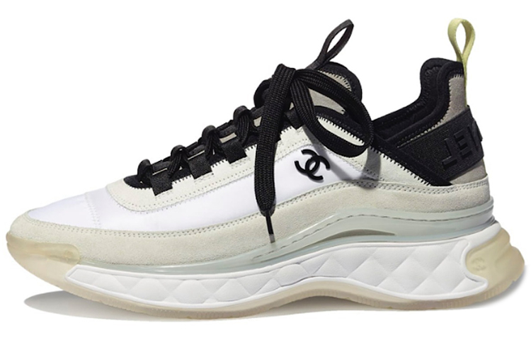 CHANEL Women's Velvet Calfskin & Mixed Fibers Sneaker 'White Yellow' Women's
