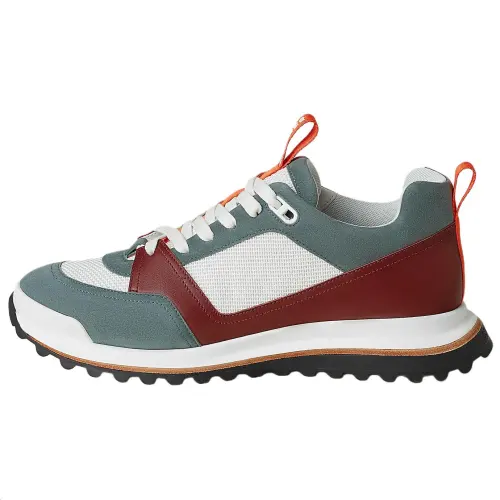 HERMES Leader Low top Casual Shoes 4.1cm Men's White Green