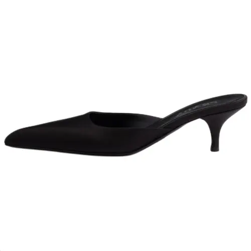 PRADA Rubber Sole Closed Toe Slippers 5.5cm Women's Black