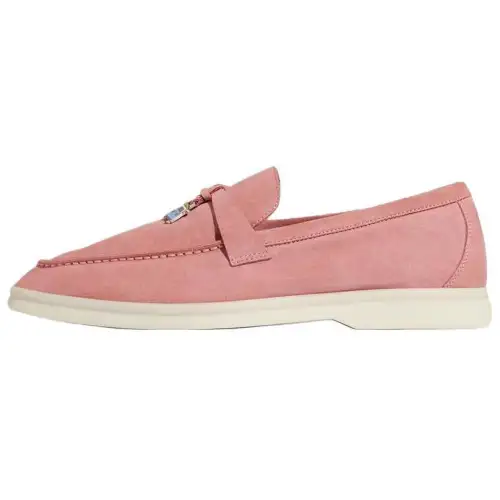 Loro Piana Summer Walk Suede Casual Shoes Women's Pink