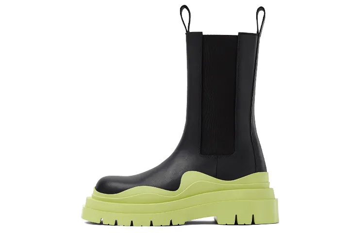 Bottega Veneta Tire Chelsea Boots Women's Black Green