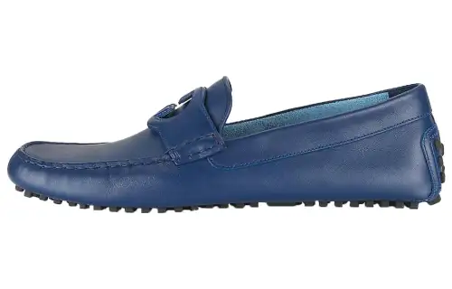 GUCCI Interlocking Collection Leather Loafers Men's Blue