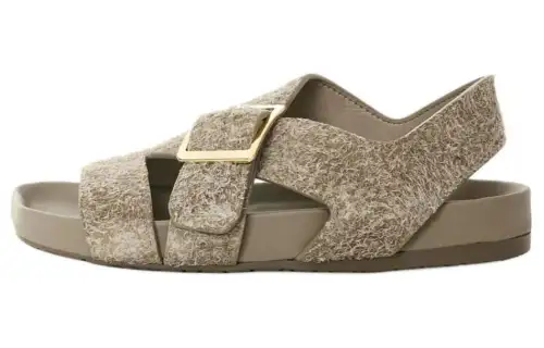LOEWE Ease Buckle One Strap Sandals 2cm Women's Khaki Green