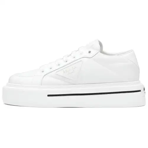 PRADA Macro Low top Stylish Skateboarding Shoes Women's White