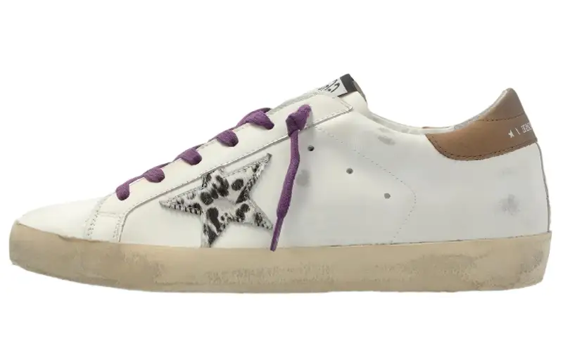 Golden Goose Super Star Low top Stylish Skateboarding Shoes Women's White Distressed