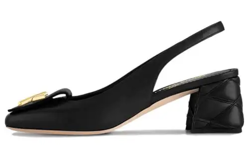 LOUIS VUITTON Shake Sheepskin Chunky Heel High Heels 5.5cm Women's Black