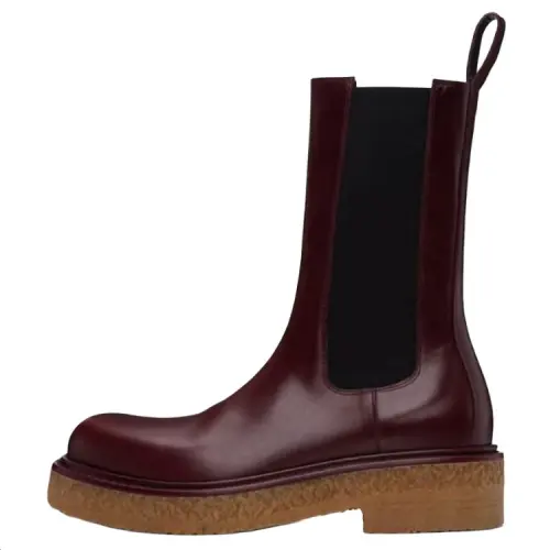 Bottega Veneta Headdog Calfskin Short Chelsea Boots 4.5cm Men's Burgundy