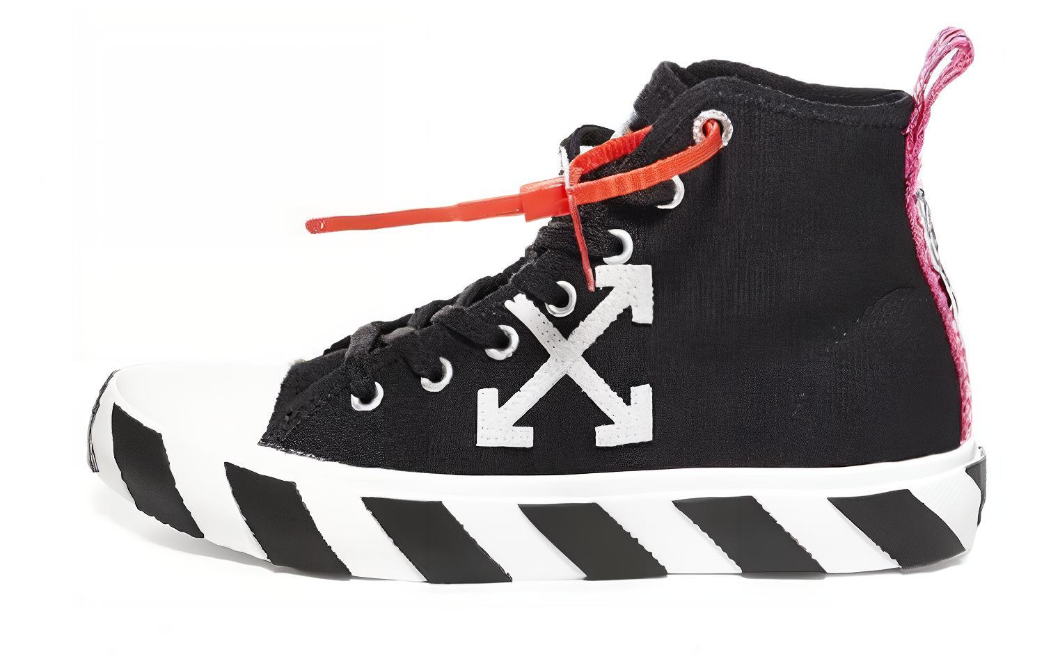 OFF WHITE Arrow Canvas Mid Top Black
