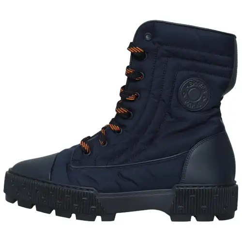 HERMES Fresh Cow Leather Ankle Boots Women's Ocean