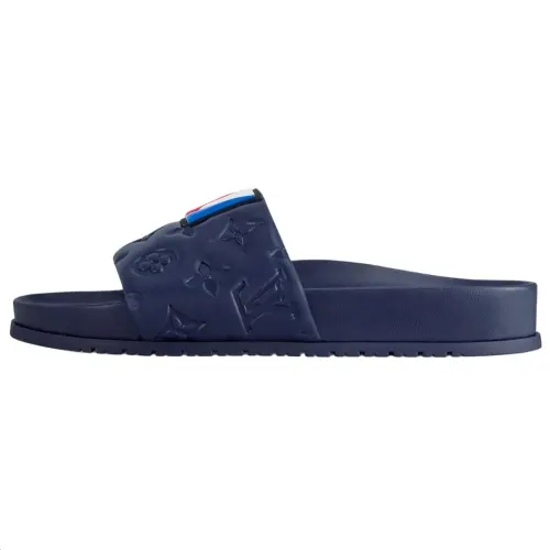 LOUIS VUITTON Slide Slippers Women's Marine Blue