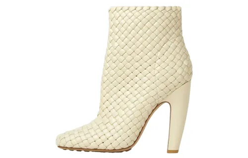 Bottega Veneta Canalazzo Leather Ankle Boots 10cm Women's White