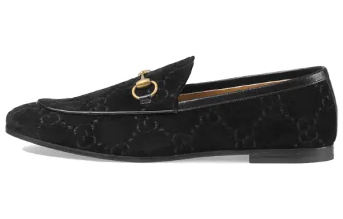 GUCCI Jordaan Velvet Loafers