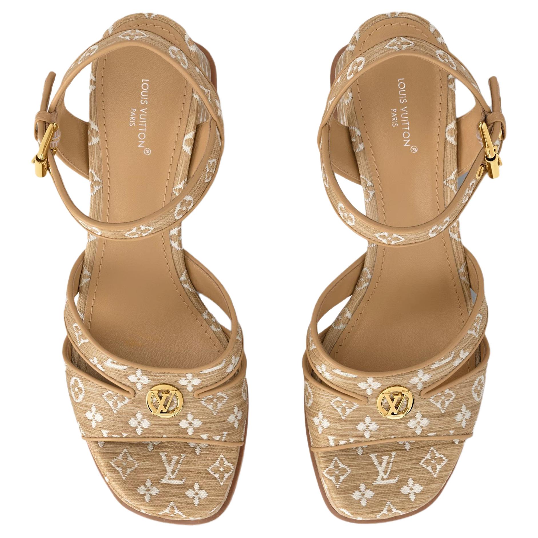 Женские сандалии Louis Vuitton LOUIS VUITTON Maya 4.5cm (бежевый) — фото 4