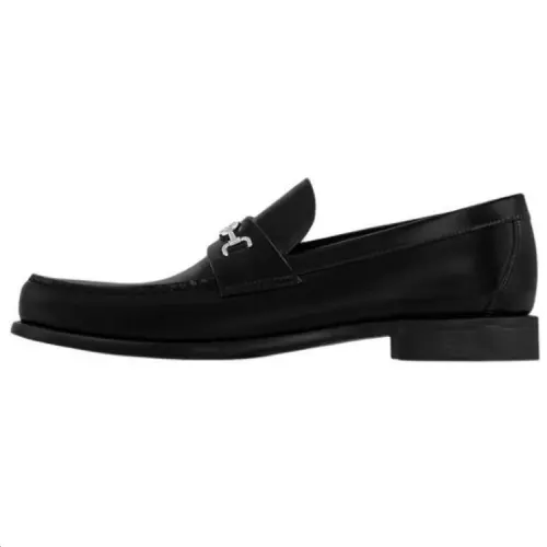 LOUIS VUITTON Major Cow Leather Loafers Men's Black