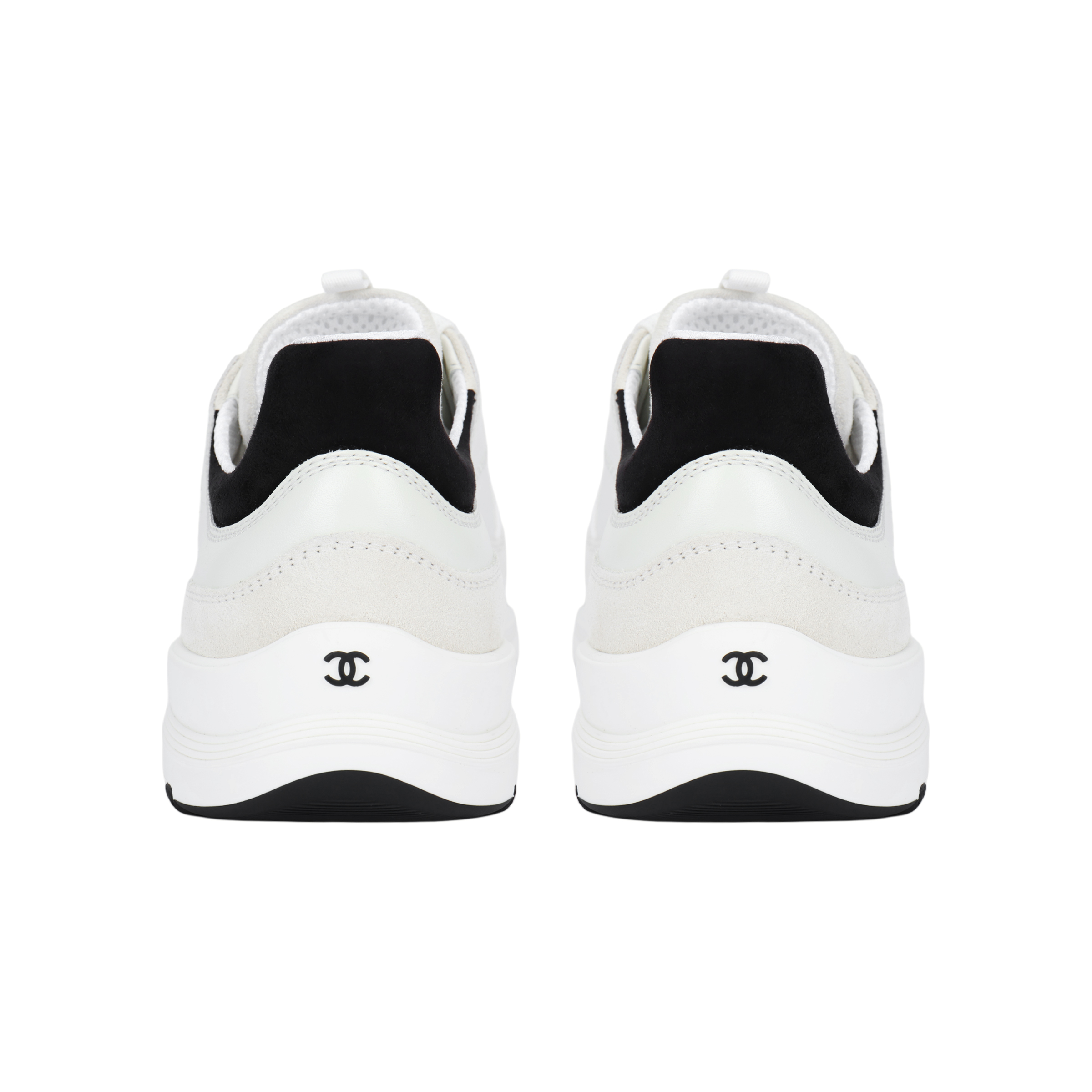 Женские кроссовки Chanel Suede Platform Sneakers (белые) — фото 4