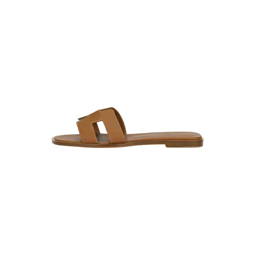 HERMES Oran Sandals Brown Women's