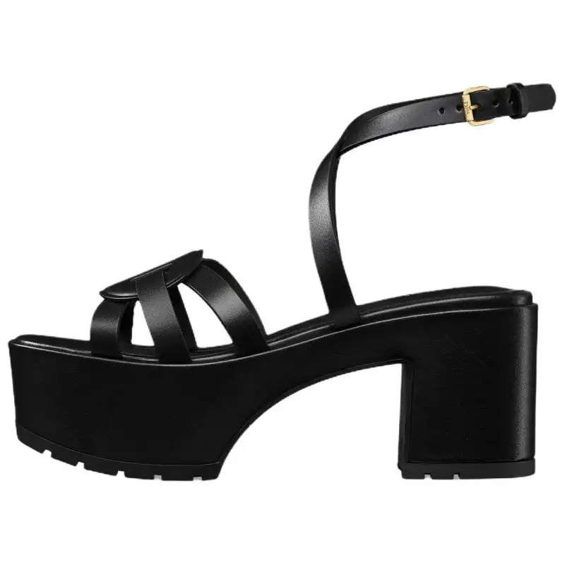 DIOR D Club One Strap Sandals 7.5cm Women's Black