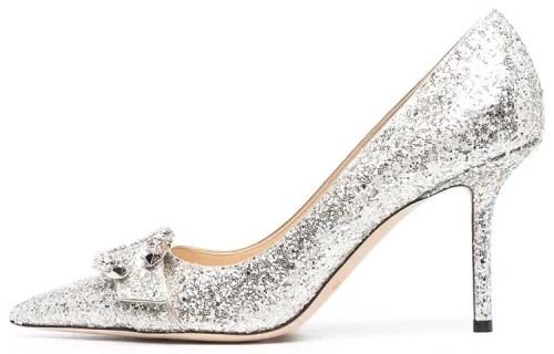 Jimmy Choo Saresa Zhou Yangjie High Heels 8.5cm Women's Silver
