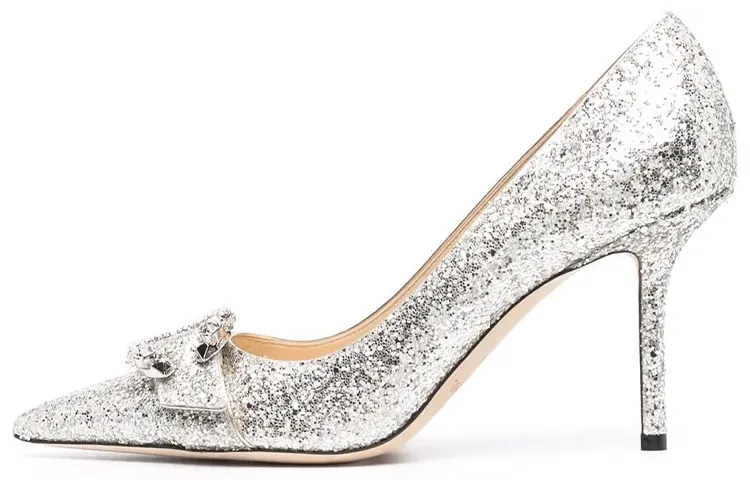 Jimmy Choo Saresa Zhou Yangjie High Heels 8.5cm Women's Silver